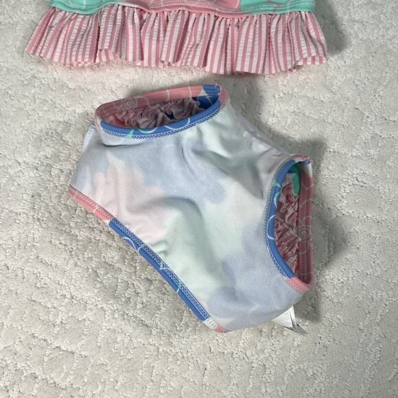 Ruffle Butts infant swimsuit 2 piece long sleeve and pull on bottoms 3-6 M - Picture 6 of 8